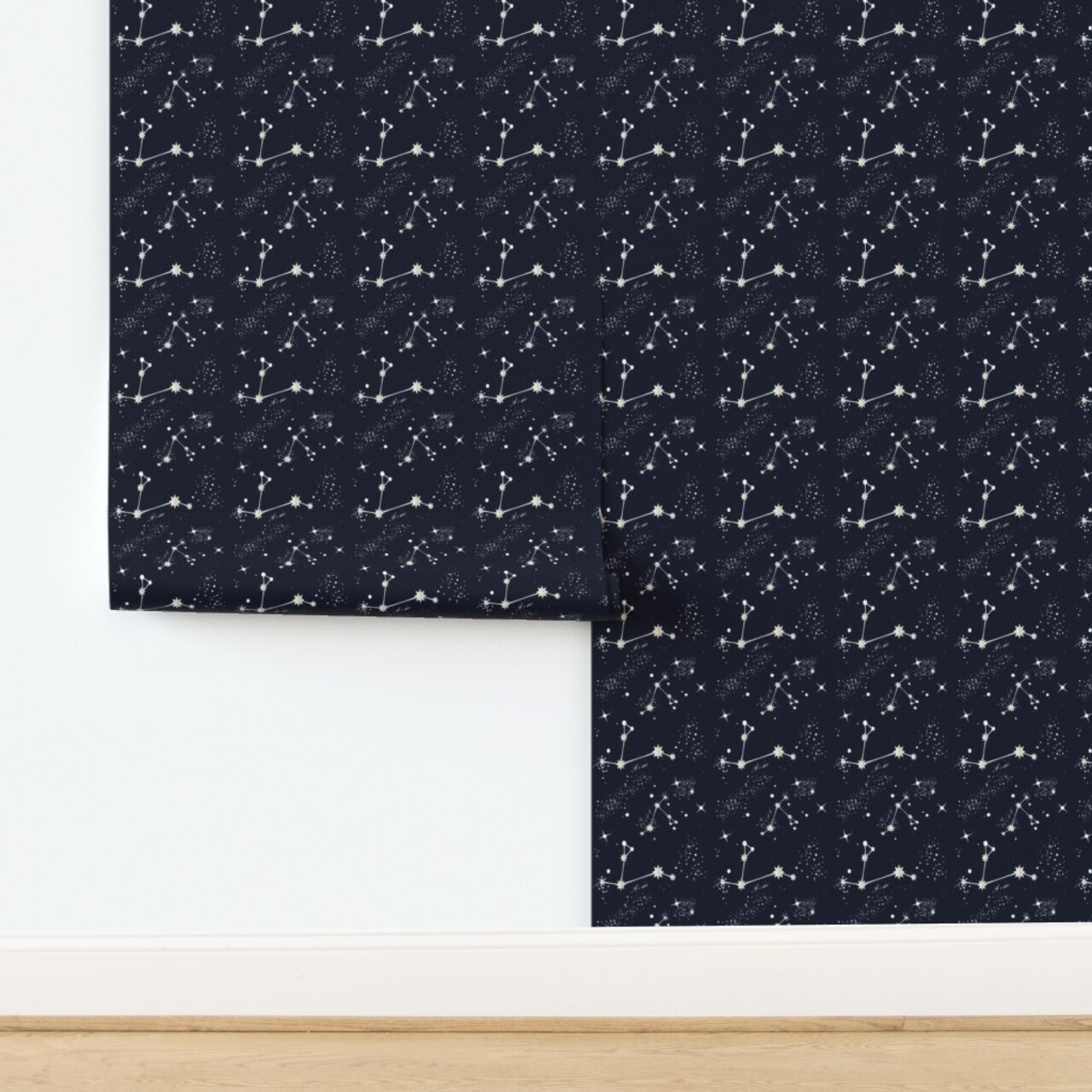 Zodiac Constellations Stars Space Horoscope Aries Birthday Decor Astrology Baby Nursery Kids Sky Custom Removable Wallpaper by Spoonflower Peel & Stick Wallpaper 2FT Wide